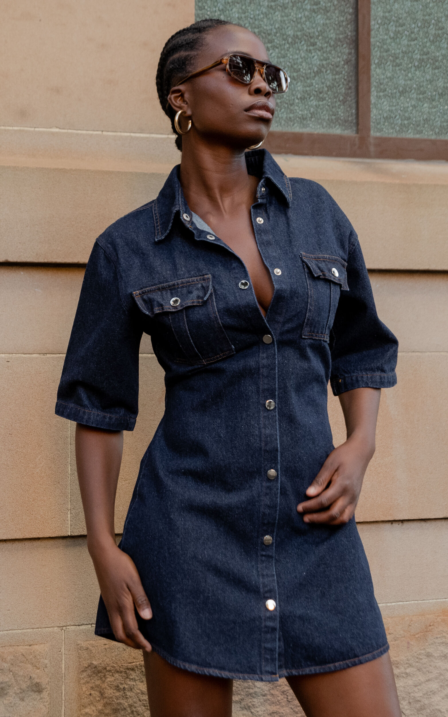 Illustrative example of denim dress dress