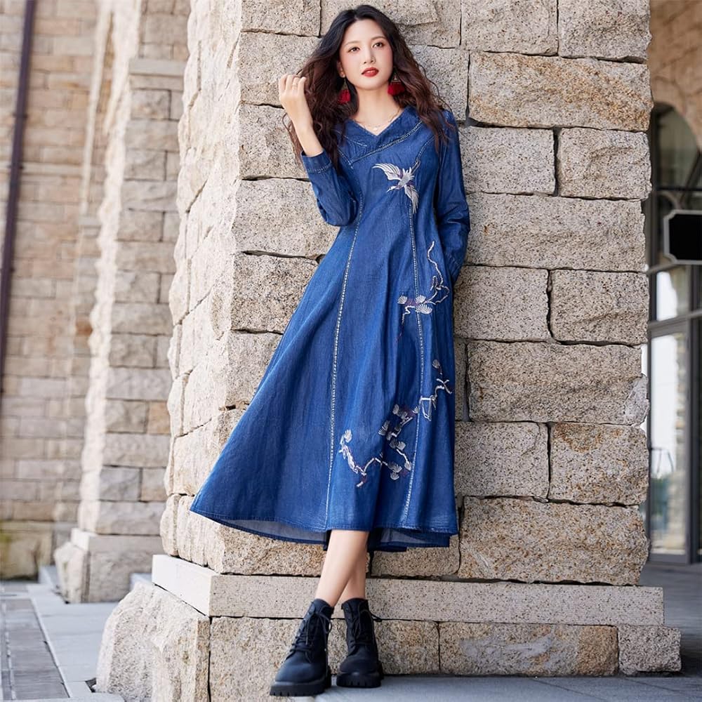 Illustrative example of denim dress dress