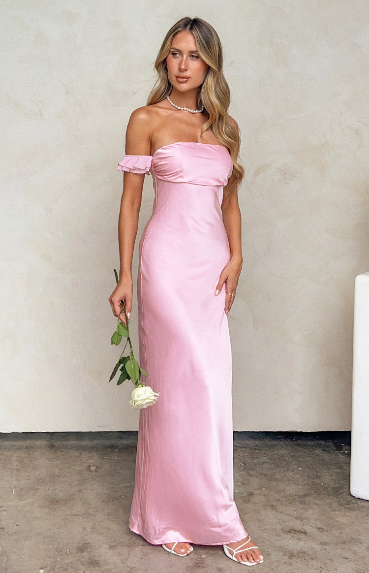 Illustrative example of dress pink satin