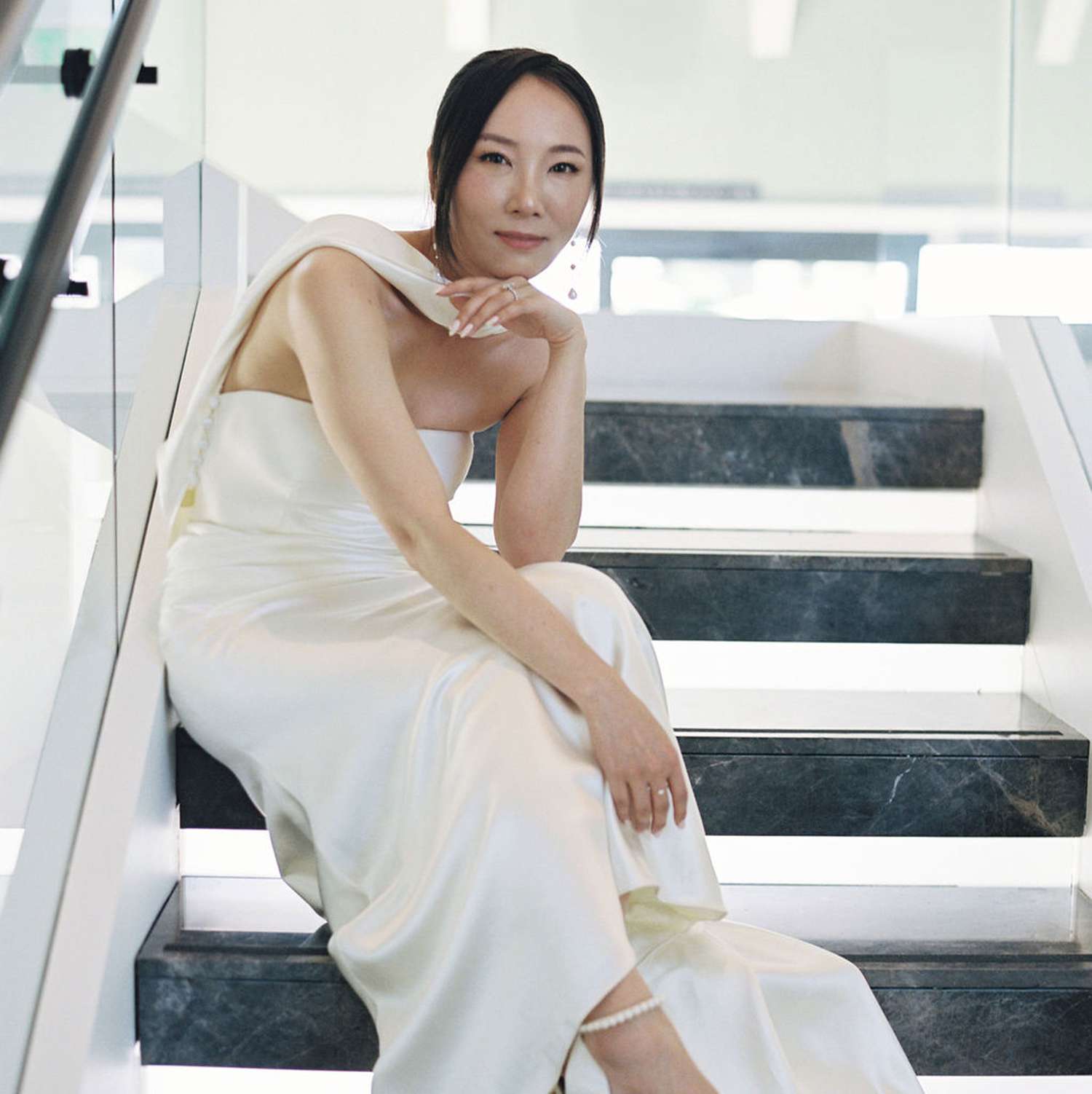 Illustrative example of dress with neck scarf