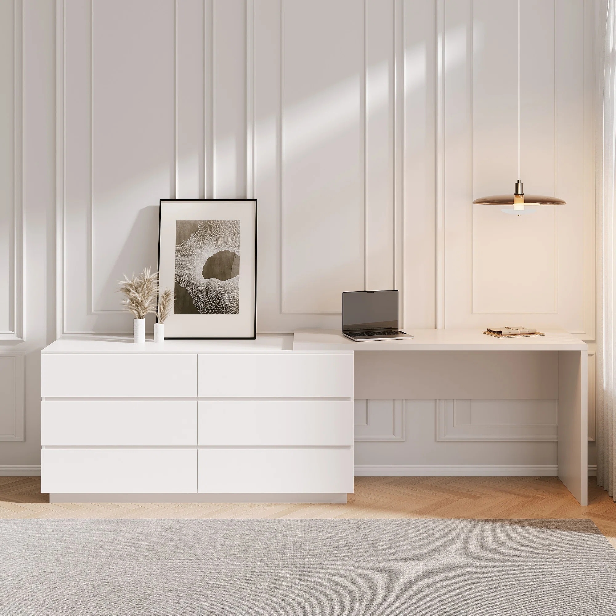 Illustrative example of dresser and desk