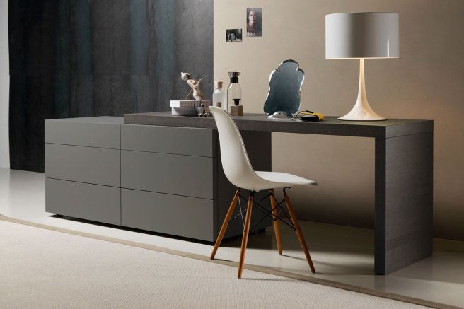Illustrative example of dresser and desk