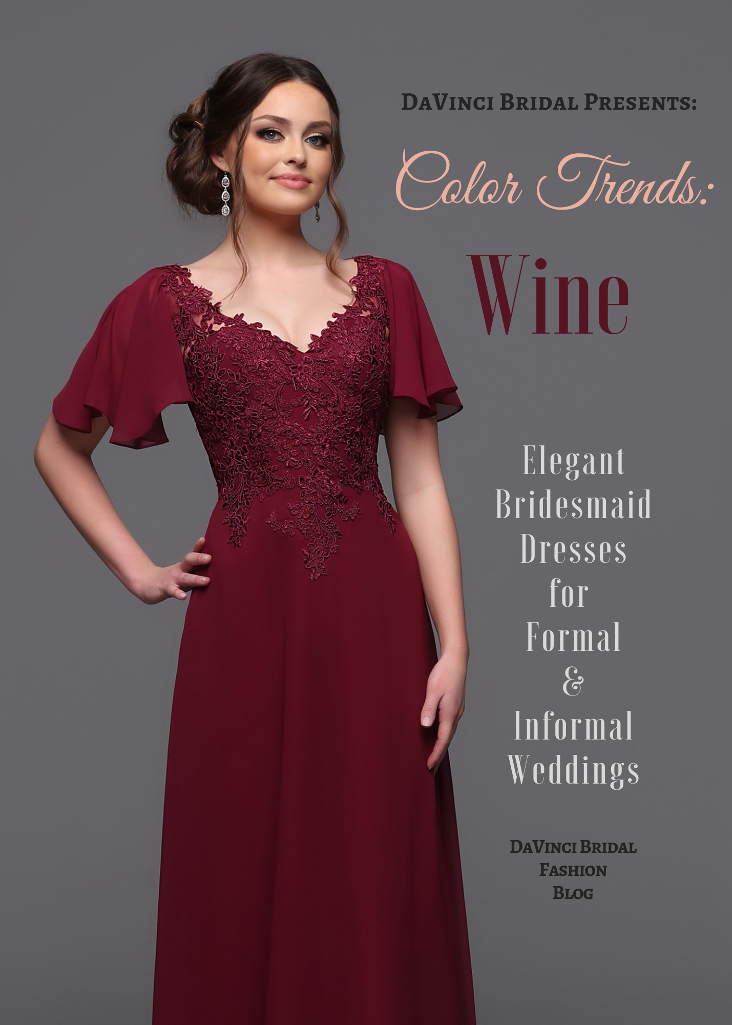 Illustrative example of dresses in wine colour