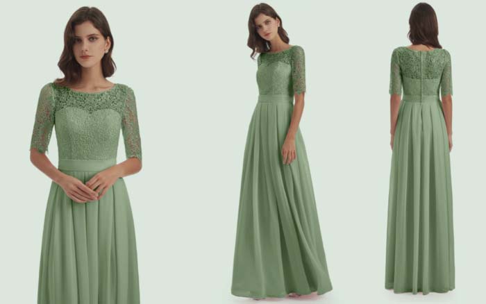 Illustrative example of dusty sage bridesmaid dresses