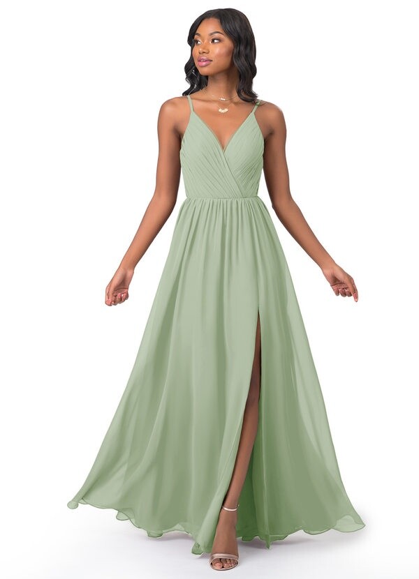 Illustrative example of dusty sage bridesmaid dresses