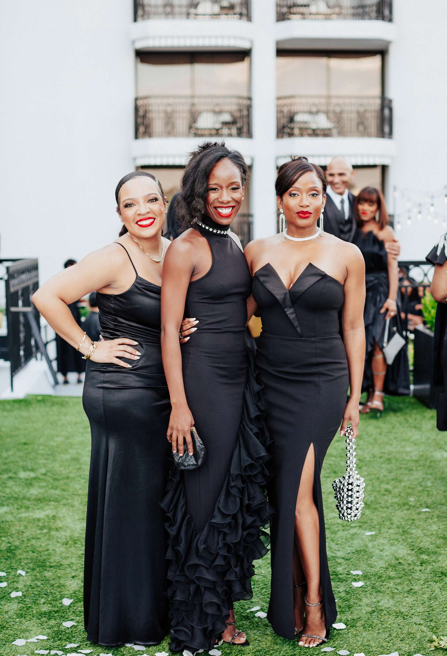 Illustrative example of elegant black dresses for wedding guests