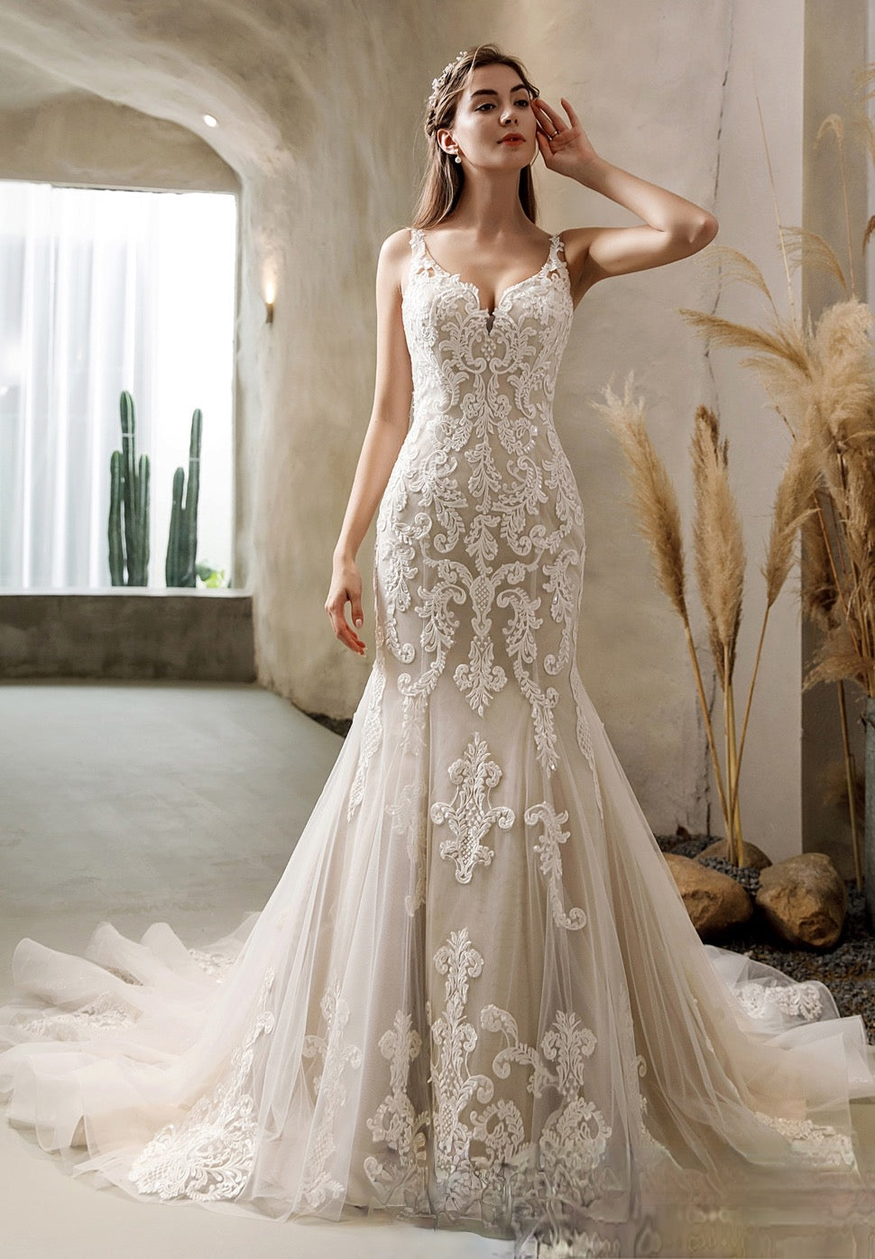 Illustrative example of fit and flare dresses for weddings