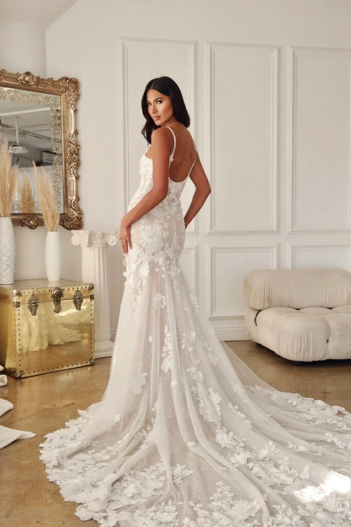 Illustrative example of fit and flare dresses for weddings