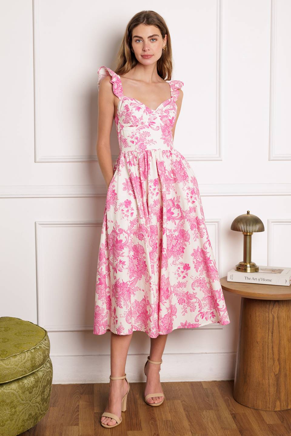 Illustrative example of floral pink dress