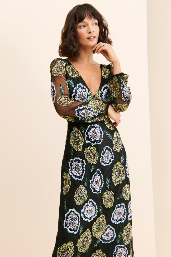 Illustrative example of floral sequin dress