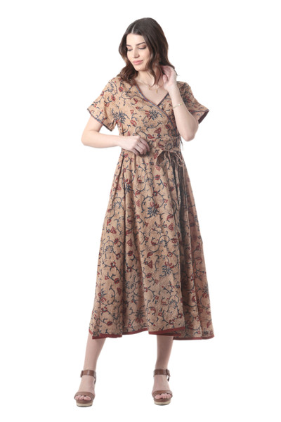 Illustrative example of floral wrap dress