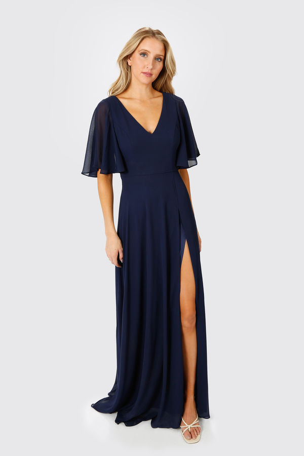 Illustrative example of formal navy blue dress