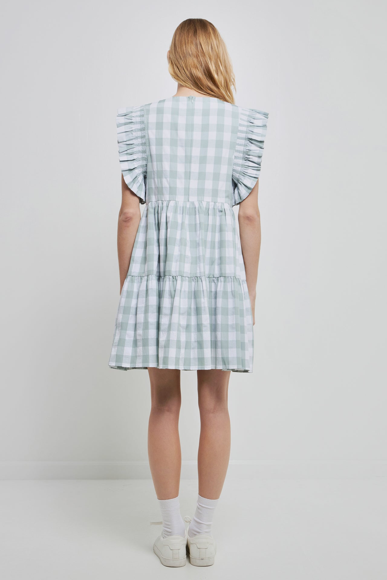 Illustrative example of gingham mini dress