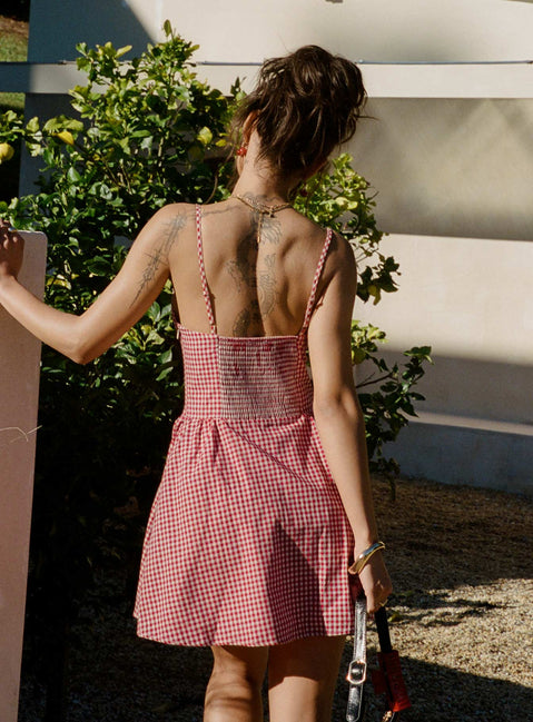 Illustrative example of gingham mini dress