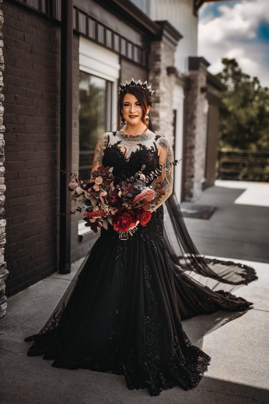 Illustrative example of gothic dress wedding