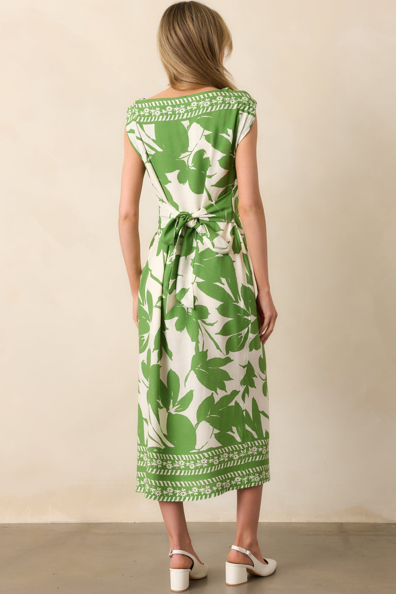 Illustrative example of green floral dress