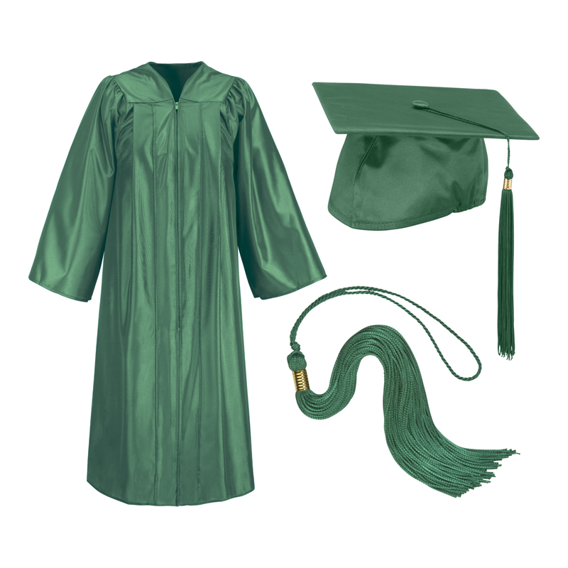 Illustrative example of green graduation dress