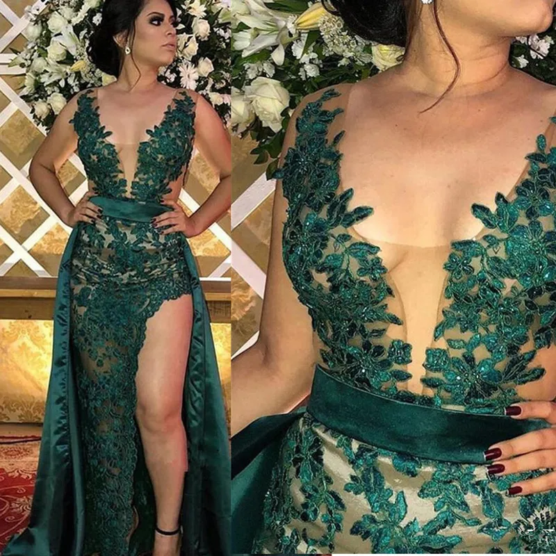 Illustrative example of green lace dress