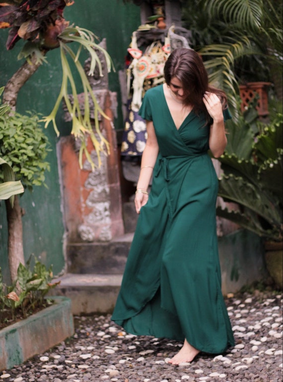 Illustrative example of green long dress