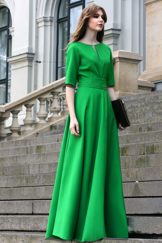 Illustrative example of green long dress
