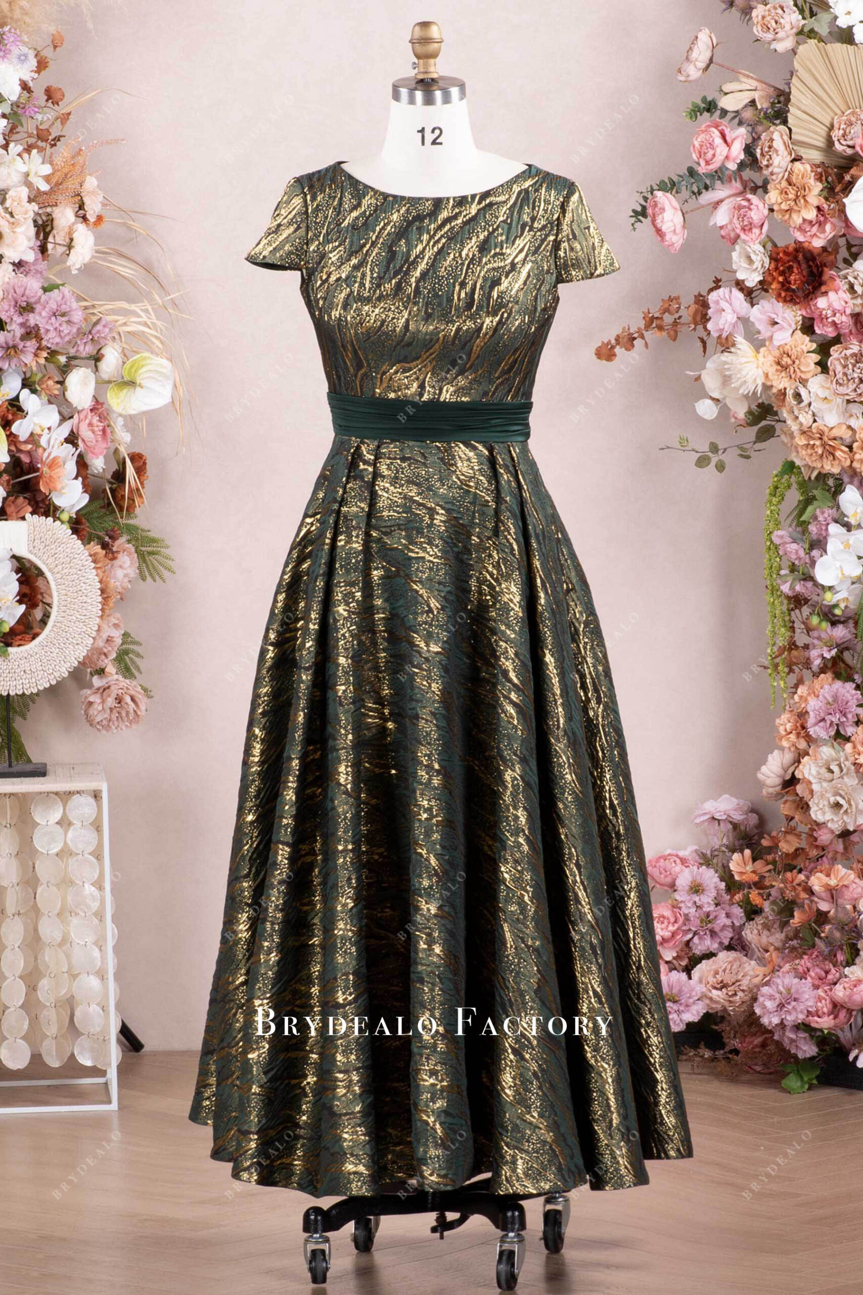 Illustrative example of green mother of the bride dresses