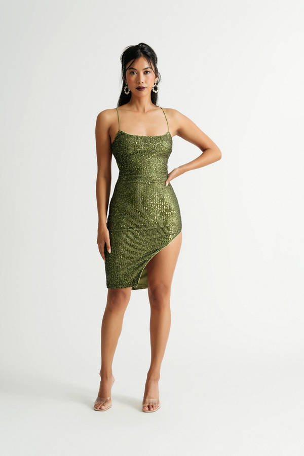 Illustrative example of green sparkly dress