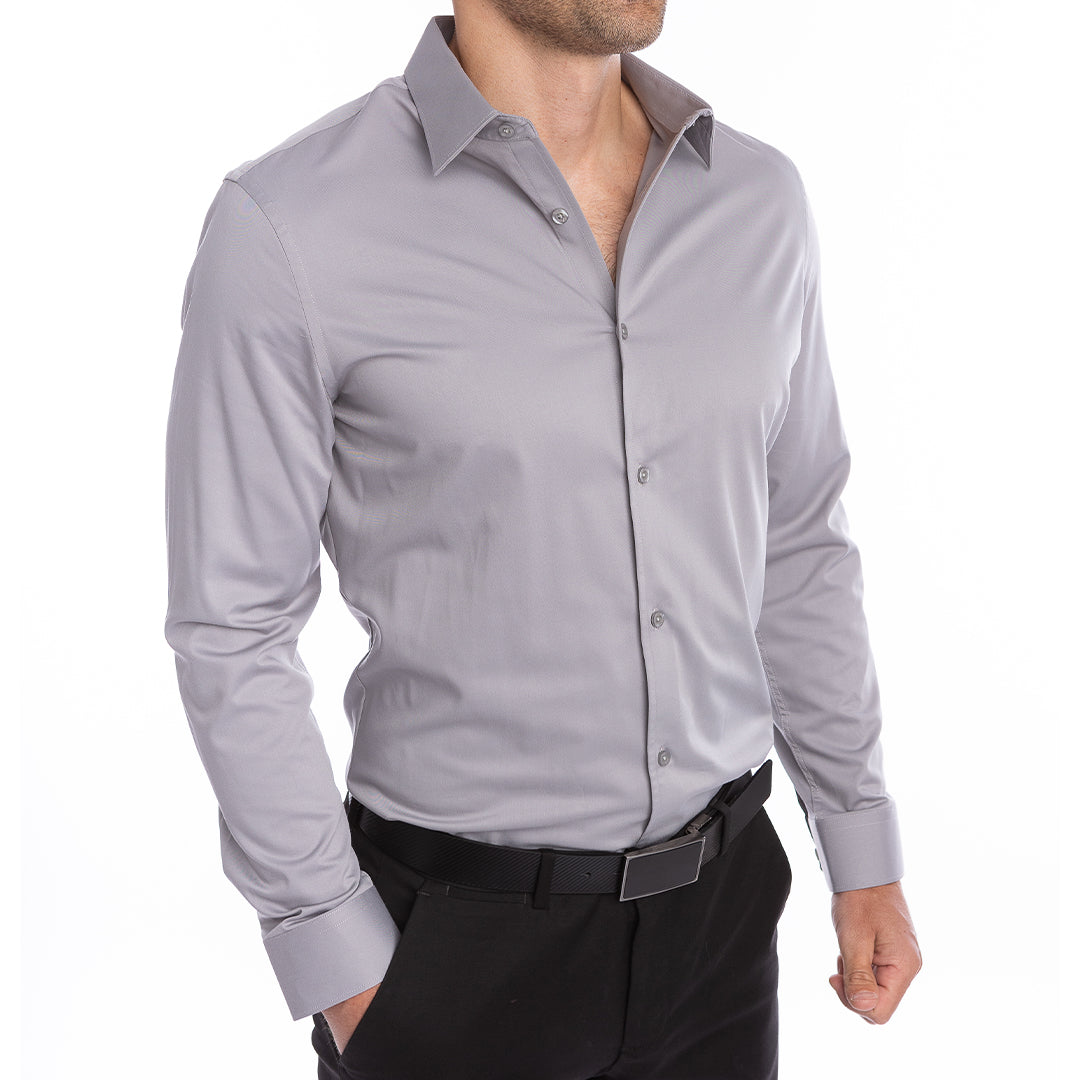 Illustrative example of grey dress shirt