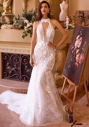Illustrative example of halter bridal dress