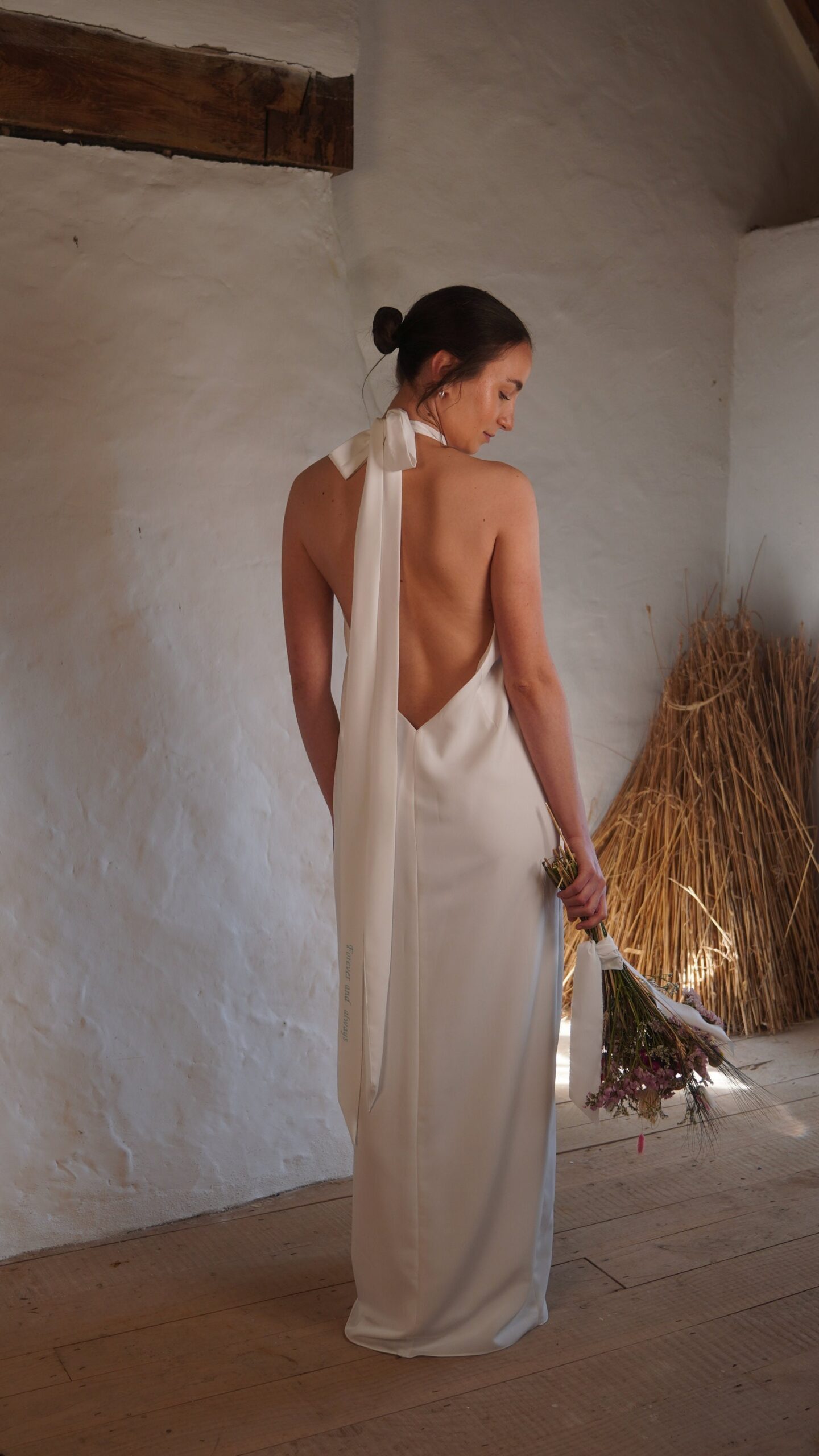 Illustrative example of halter neck wedding dress