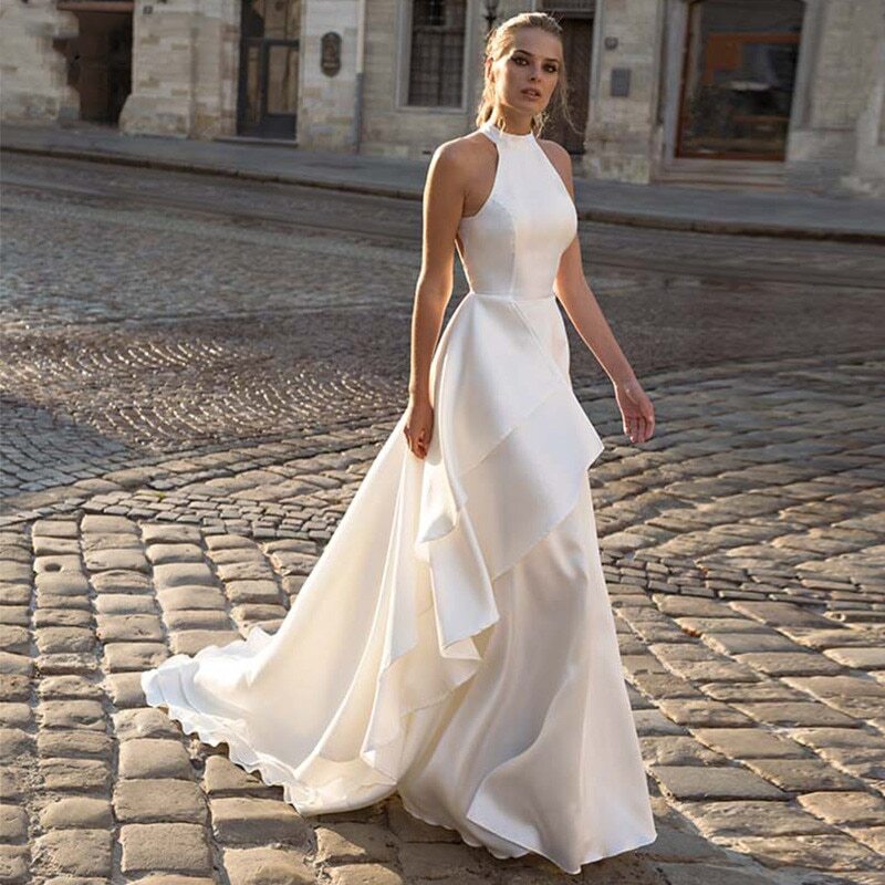 Illustrative example of halter top wedding dresses