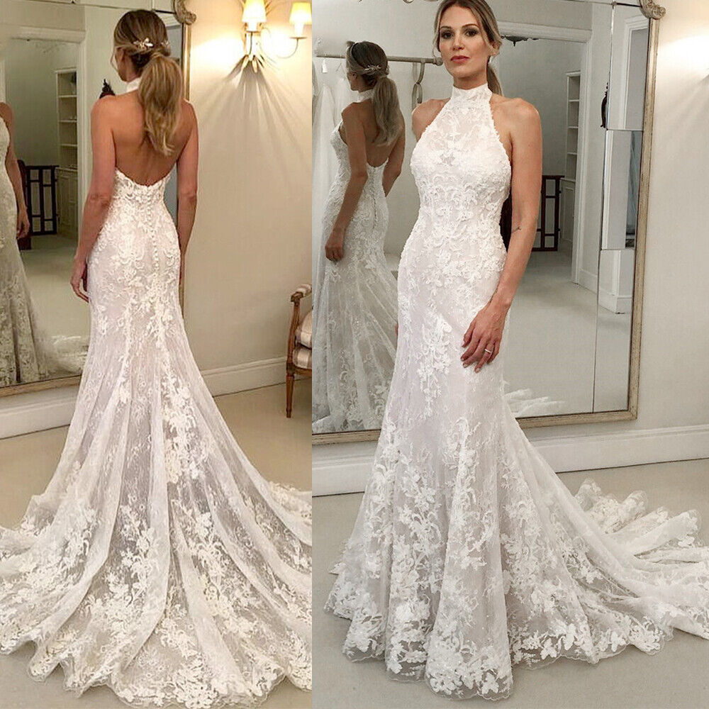 Illustrative example of halter top wedding dresses