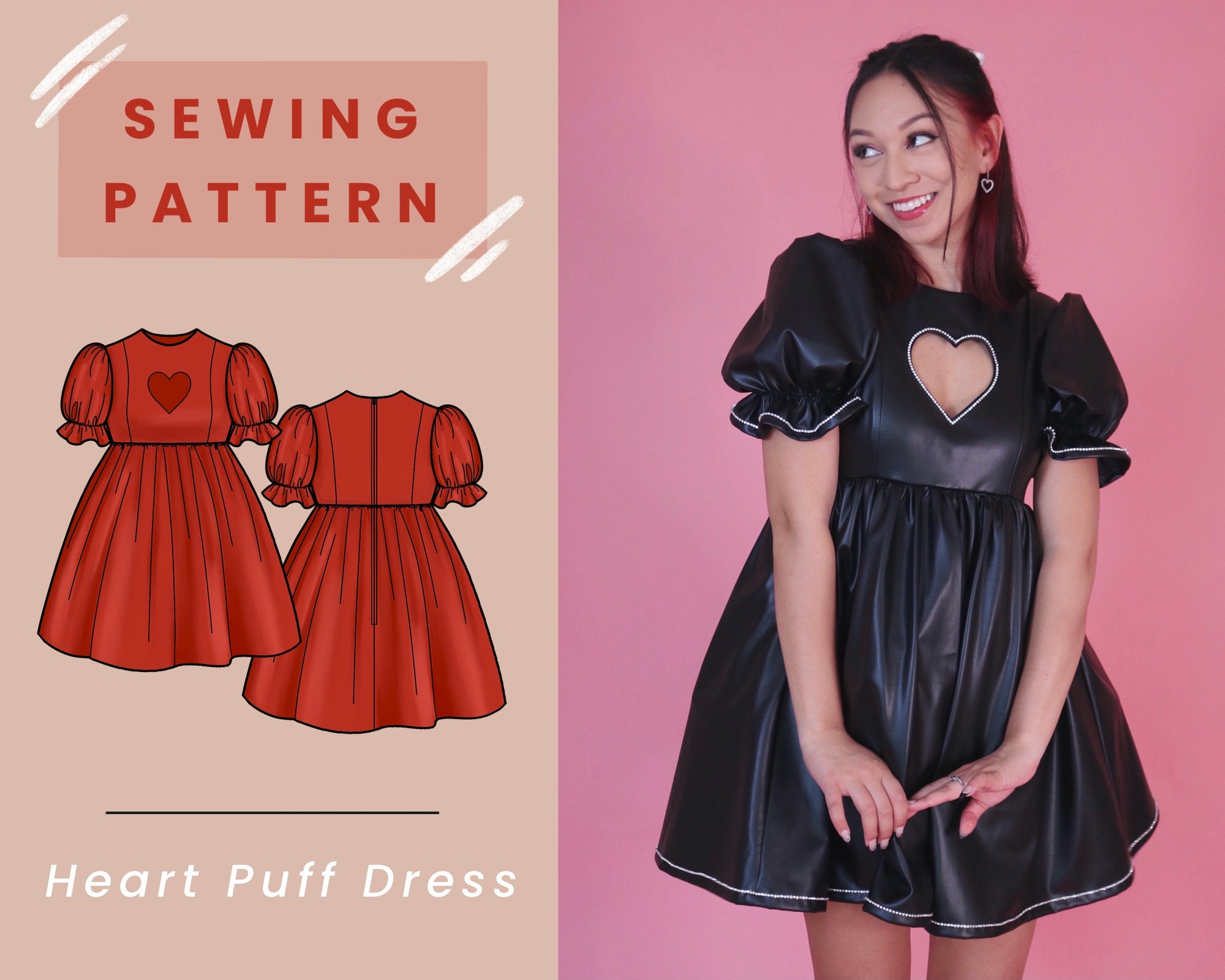Illustrative example of heart cut out dress