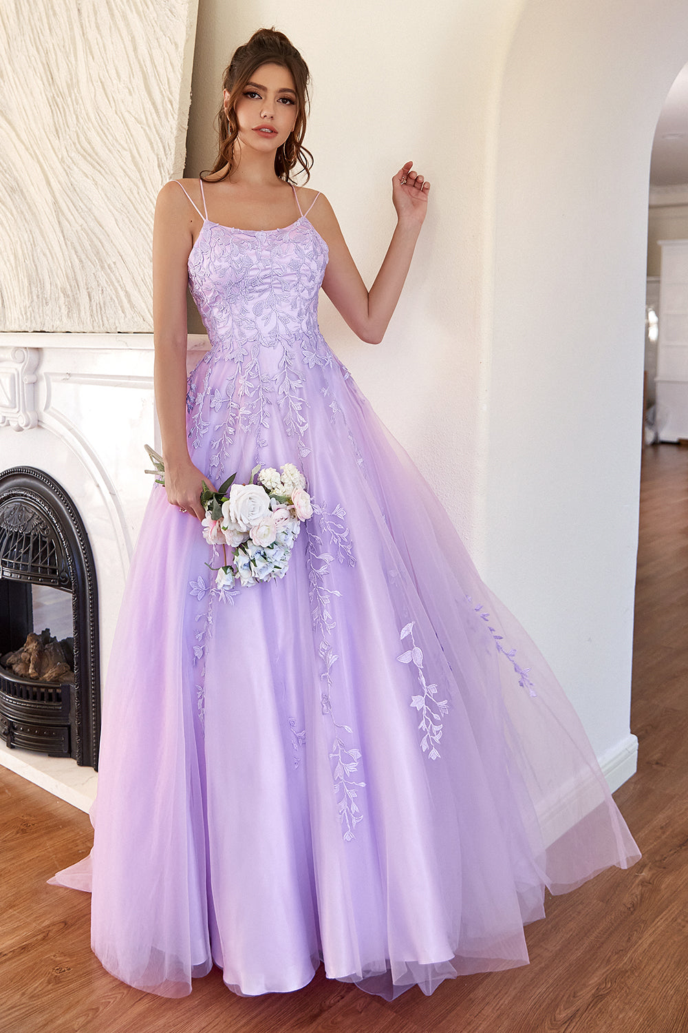 Illustrative example of lavender prom dress