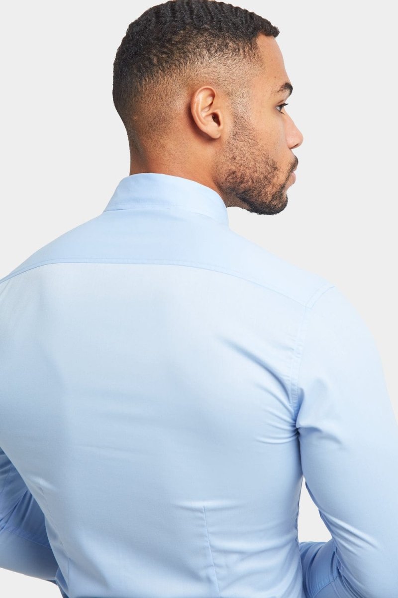 Illustrative example of light blue dress shirt