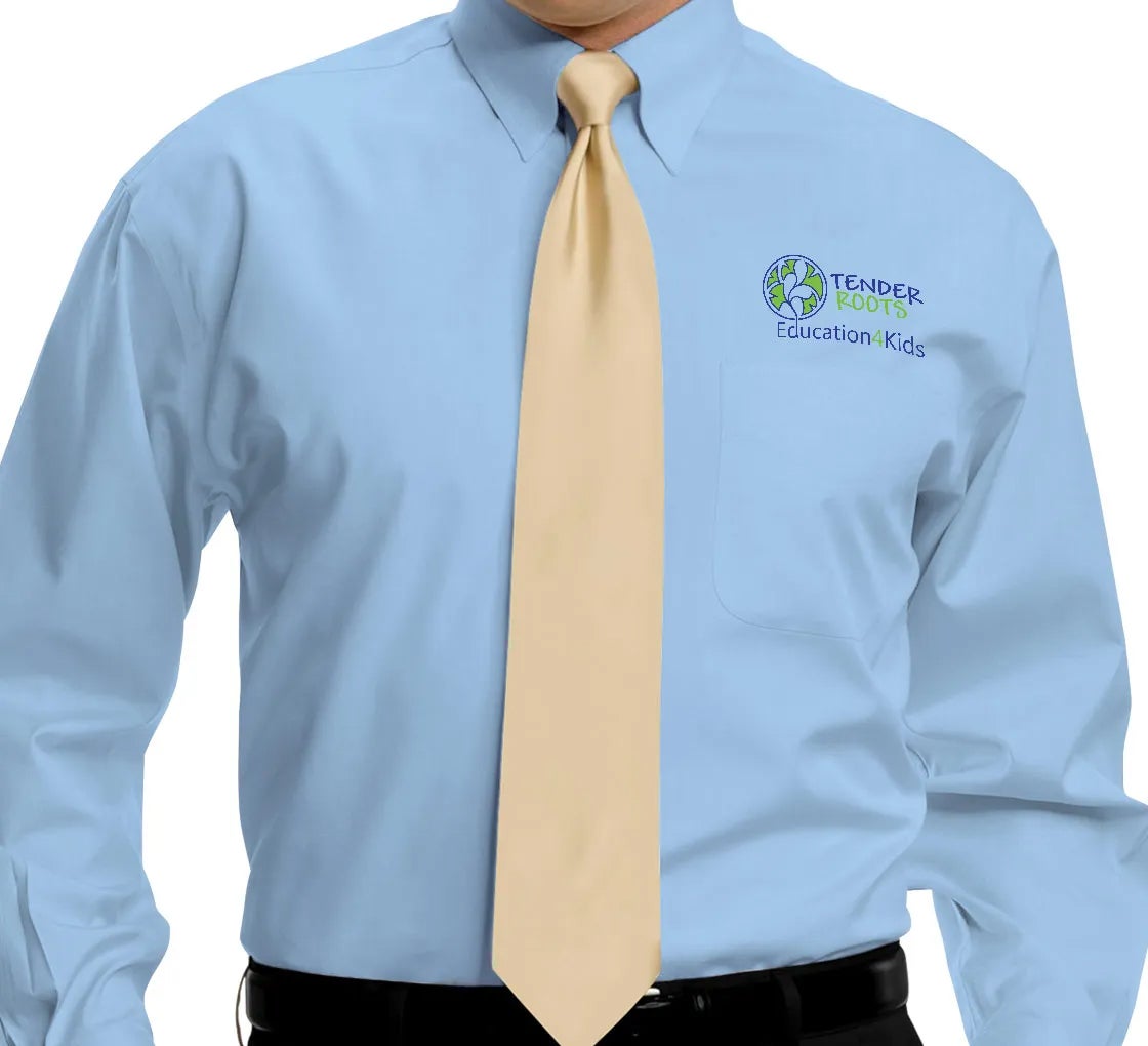 Illustrative example of light blue dress shirt