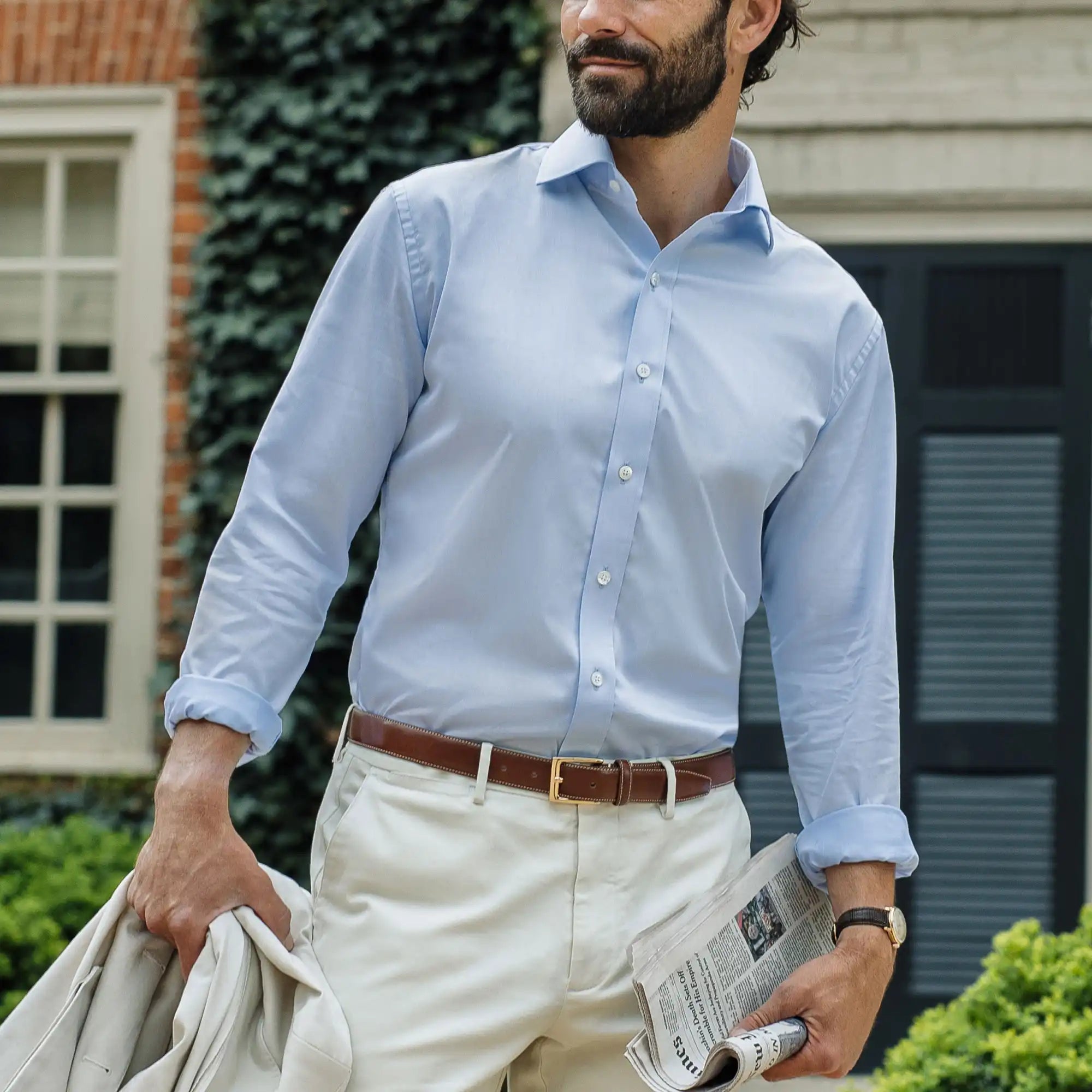 Illustrative example of light blue dress shirt