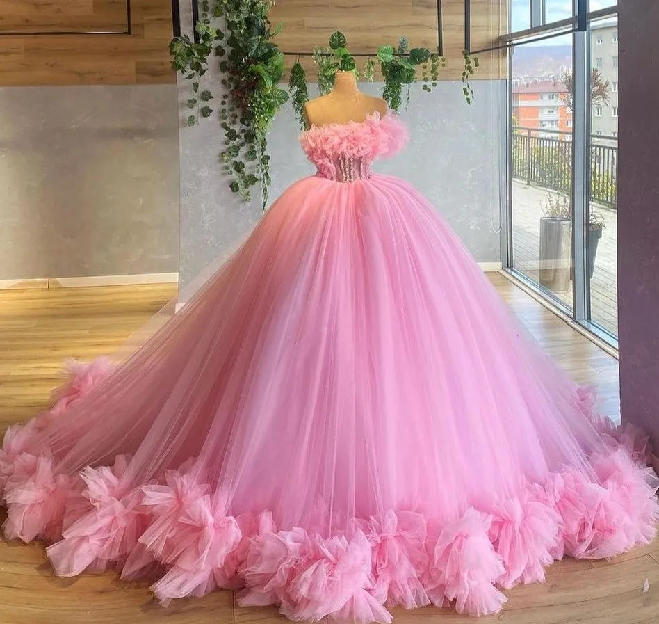 Illustrative example of light pink ball dress