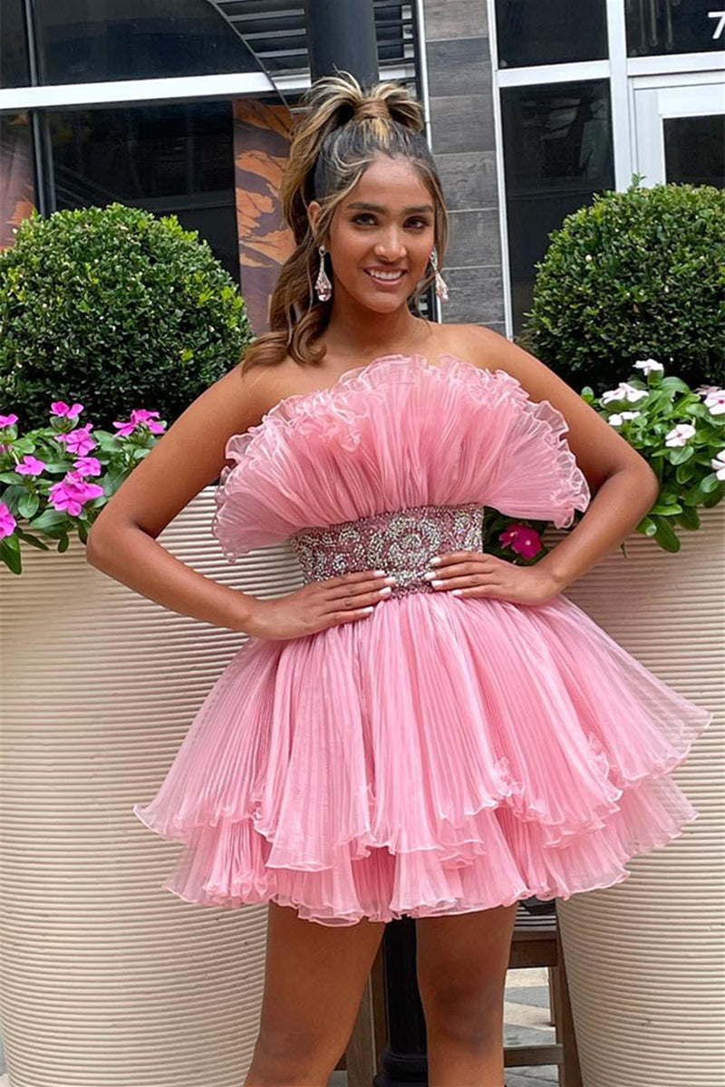 Illustrative example of light pink hoco dress