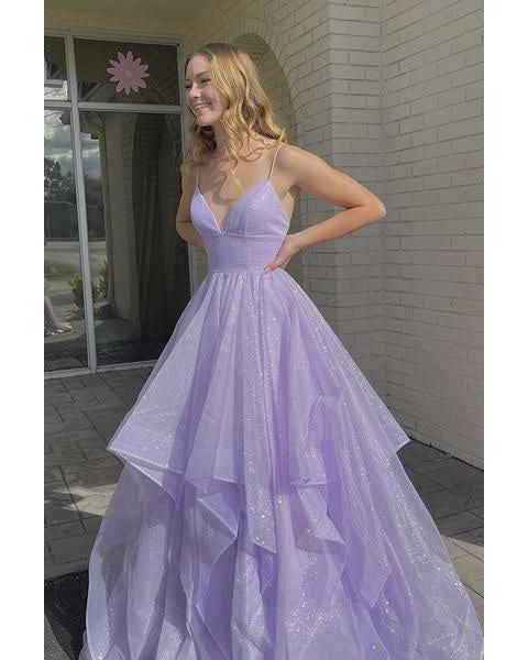 Illustrative example of light purple prom dresses