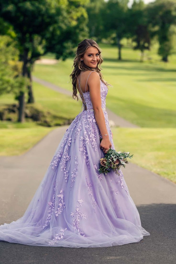 Illustrative example of lilac grad dress