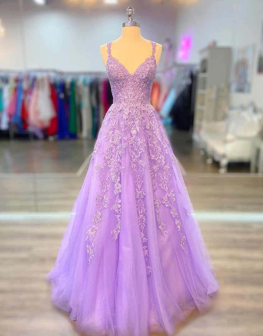 Illustrative example of lilac prom dress