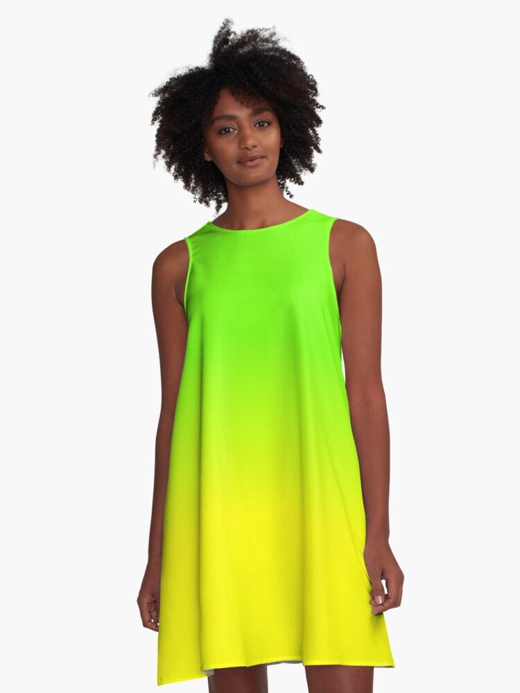 Illustrative example of lime green color dress