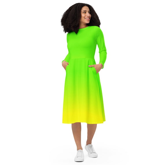 Illustrative example of lime green color dress