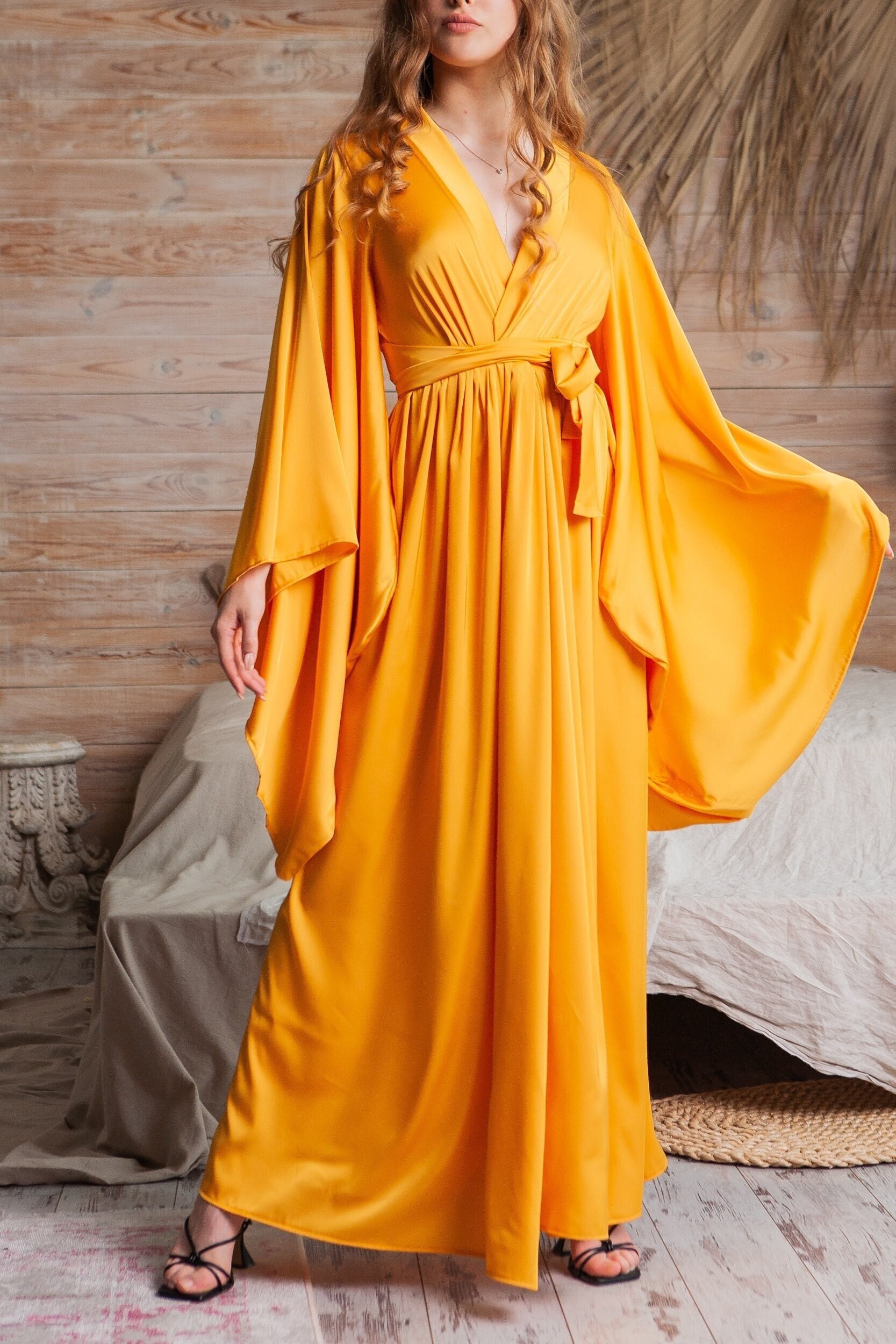 Illustrative example of long silk dress