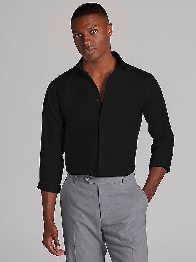 Illustrative example of mens black dress shirt