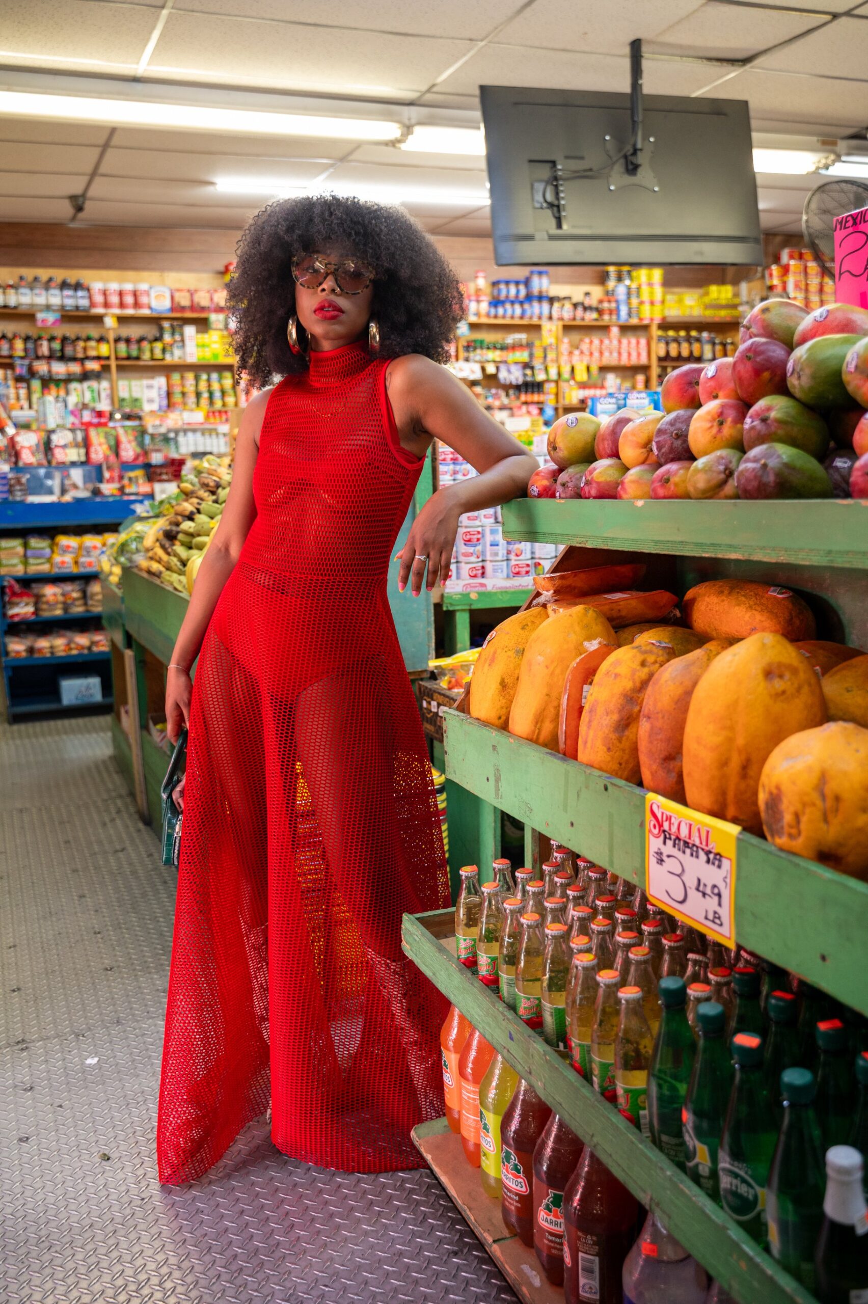 Illustrative example of mesh maxi dress