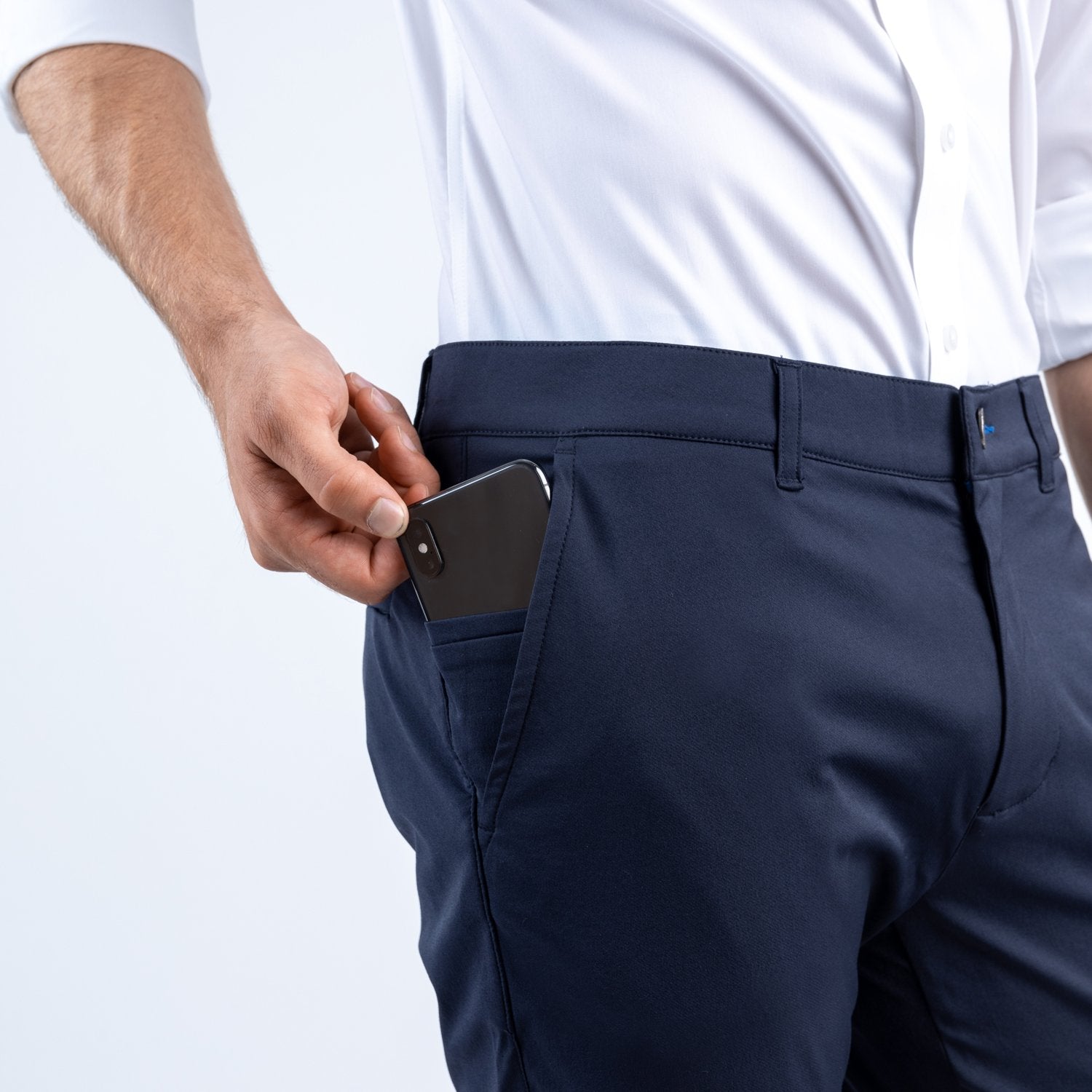Illustrative example of navy blue dress pants