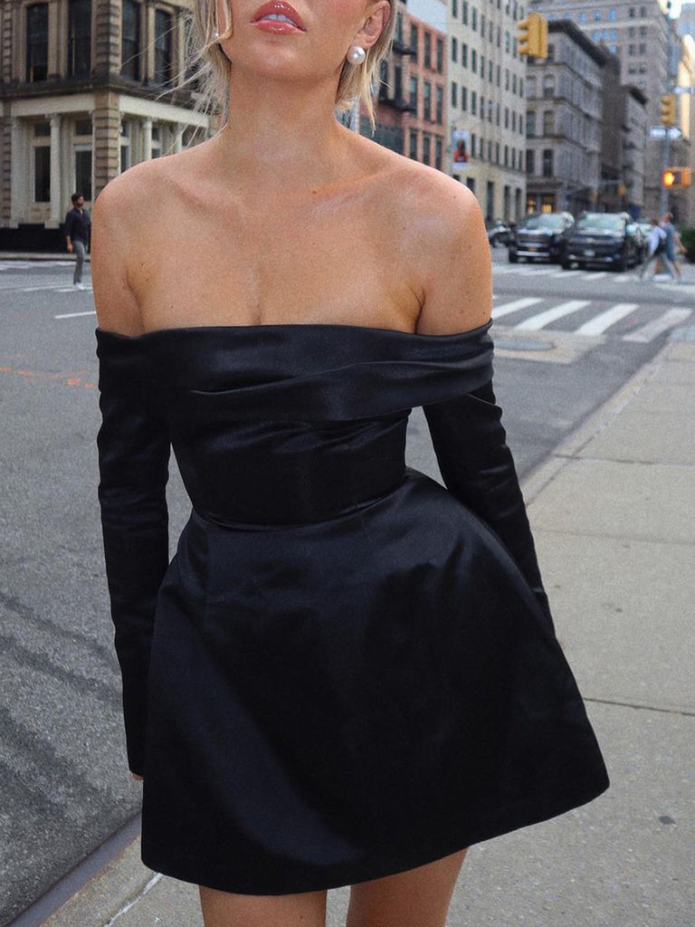 Illustrative example of off the shoulder mini dress