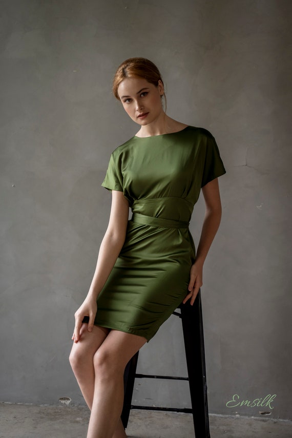 Illustrative example of olive color dress