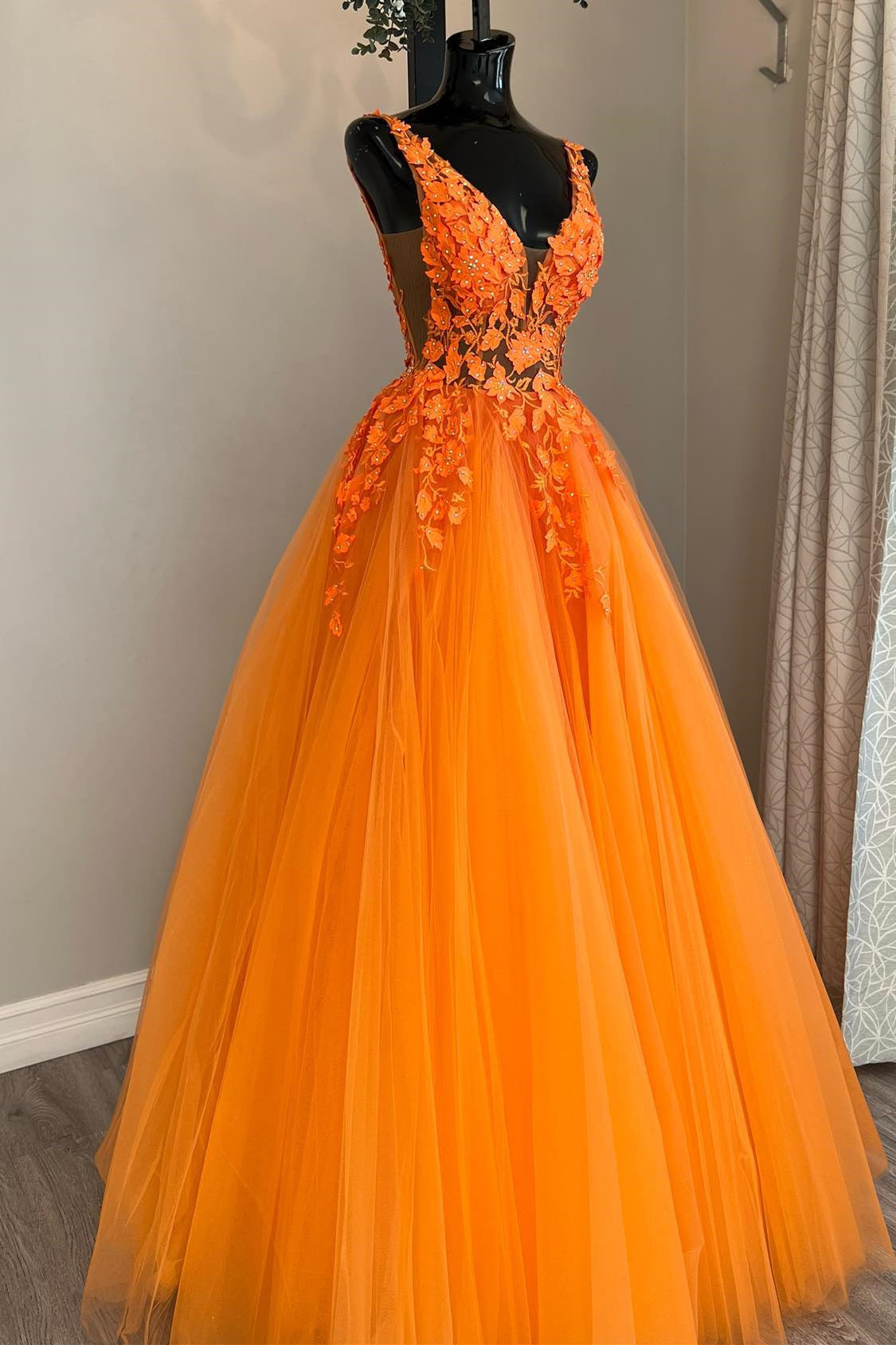 Illustrative example of orange formal dress